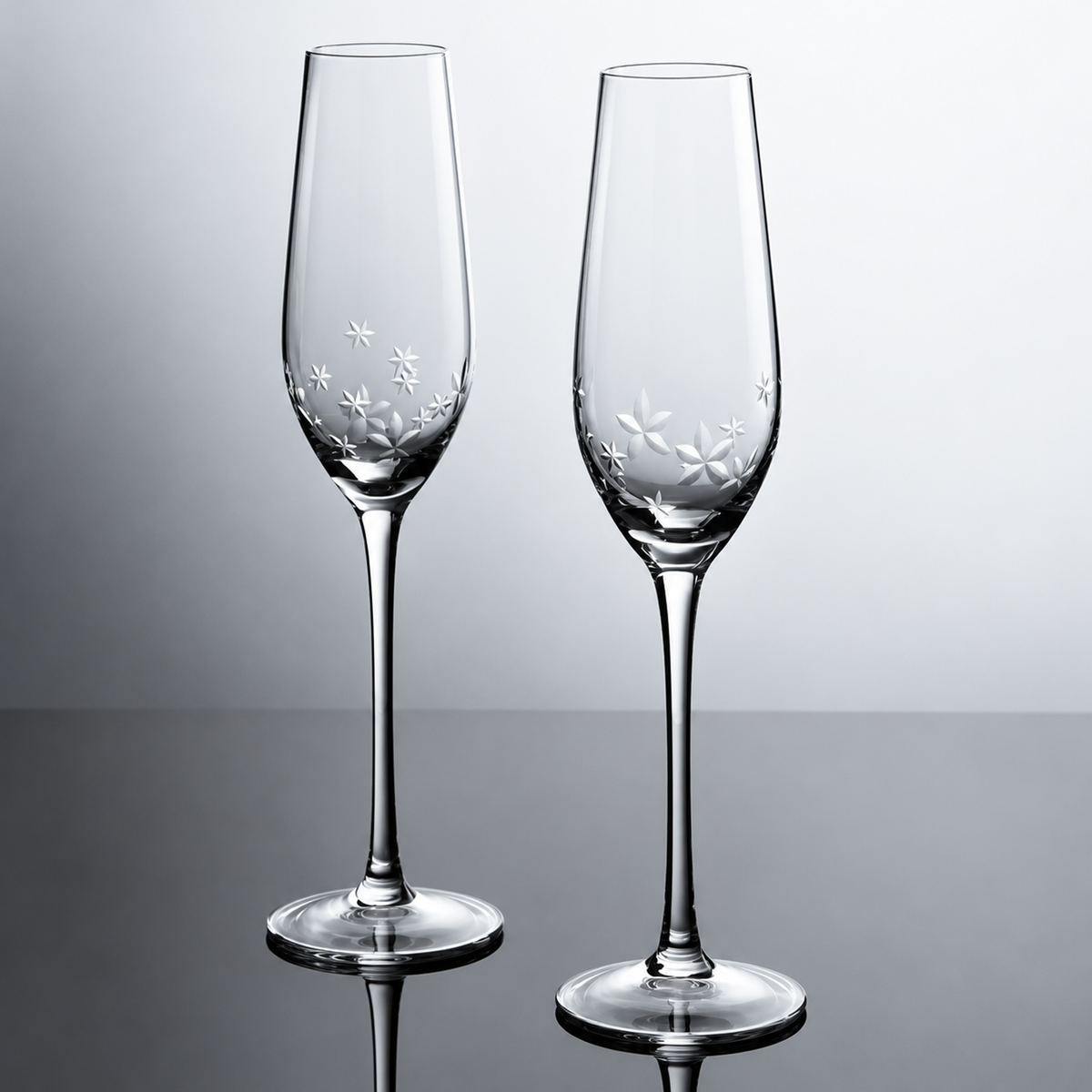 Starflower Champagne Flute – Elegant Toasting Glass, Celebration Stemware