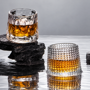 Spinning Whiskey Glass – Sculptural Rotating Rocks Tumbler, Unique Barware