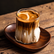 Ribbed American Coffee Glass – Vertical Textured Tumbler, Iced Latte Cup