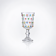Retro Polka Dot Wine Glass – Vintage Stemmed Goblet, Decorative Red Wine Glass